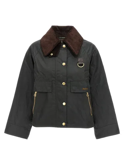 Barbour Catton Wax Jacket In Gray