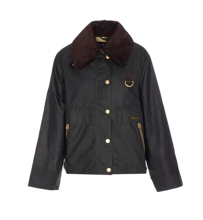 Barbour Catton Wax Jacket In Green
