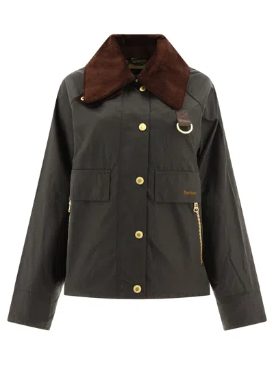 Barbour Catton Wax Jackets Beige In Gray