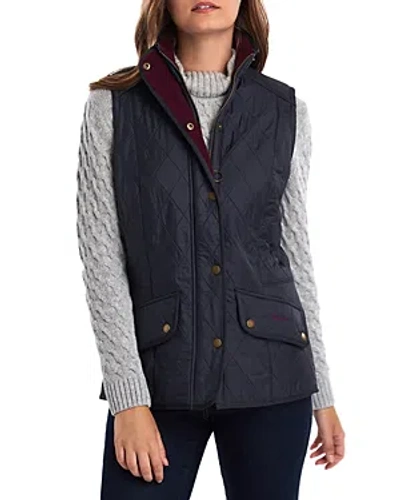 Barbour Cavalry Fleece-lined Quilted Vest In Blue