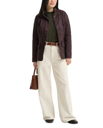 Barbour Cavalry Polar Quilted Coat In Burgundy