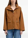 Barbour Cecile Hooded Zip-front Jacket In Brown