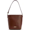 Barbour Cedar Leather Bucket Tote In Brown