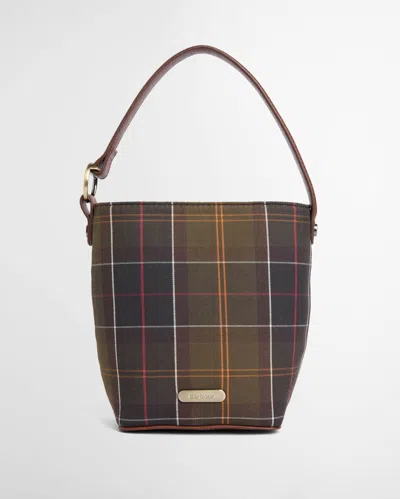 Barbour Cedar Womens Mini Tartan Bucket Bag In Multi