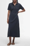 Barbour Celeste Stretch Cotton Piqué Polo Midi Dress In Navy