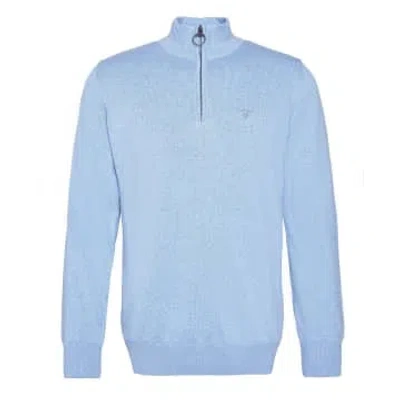 Barbour Cotton Half-zip Sweater In Blue