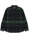 Barbour Textured Tartan Check  Shirt With Classic Collar And Pockets In Green