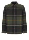 Barbour Chapter Tailored Fit Plaid Fleece Button-up Shirt Jacket In Green