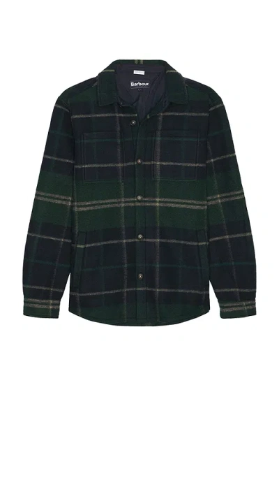 Barbour Chapter Tailored Check Overshirt In Green Loch Tartan