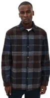Barbour Chapter Tailored Check Overshirt Midnight Oak Tartan In Multi