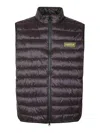 Barbour Quilted Black Racer Reed Gilet With High Collar In Negro