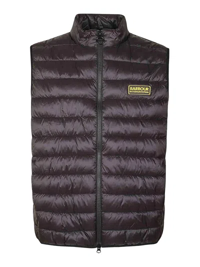 Barbour Padded Nylon Vest In Negro