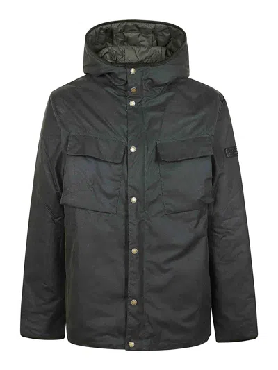 Barbour Longwell Wax Jacket In Light Green