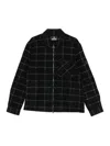 Barbour Check-pattern Zip-up Jacket In Black
