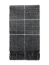 Barbour Check-fringe Scarf In Gray