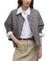 Barbour Check Monroe Quilt Jacket In Navy/sand Gingam