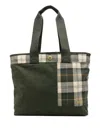 Barbour Check-panel Tote Bag In Green