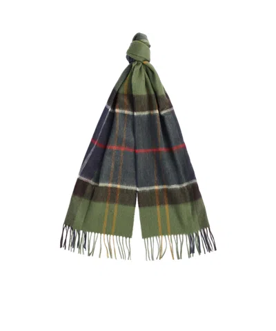 Barbour Check Pattern Scarf In Green