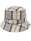 Barbour Check-print Bucket Hat In Grau