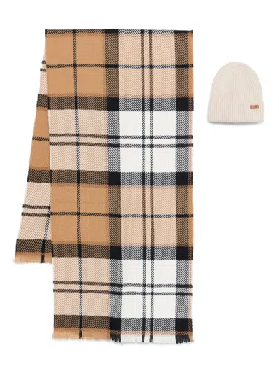 Barbour Check-print Scarf In Brown