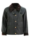 Barbour Checked Corduroy-collar Jacket In Black