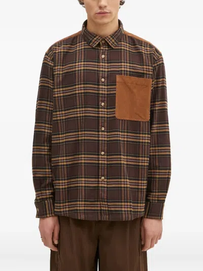 Barbour Checked Corduroy-panel Shirt In Multi