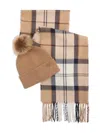 Barbour Checked Fringe-detail Scarf Set In Multi