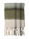 Barbour Fringed Edges Soft Texture Scarves In Green