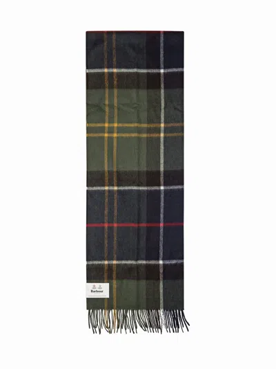 Barbour Checked Fringed Scarf In Multi