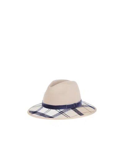 Barbour Checked Hat In Nude