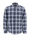 Barbour Checked Long-sleeved Buttoned Shirt In Blue