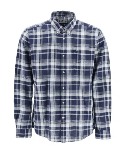 Barbour Checked Long-sleeved Buttoned Shirt In Blue