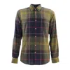 Barbour Glendaletailored Long-sleeve Shirt In Marrone E Verde