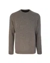 Barbour Holden Elbow Patch Wool Crewneck Sweater In Military Marl