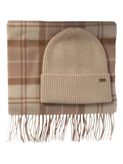 BARBOUR CHECKED-PATTERN SCARF SET (SET OF TWO)
