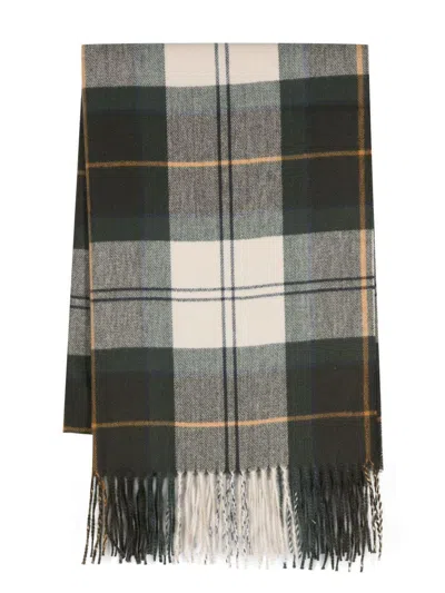 BARBOUR CHECKED SCARF WITH FRINGES BARBOUR