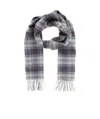 Barbour Checked Tassel Scarf In Gray