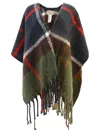 Barbour Checked V-neck Cape In Multi