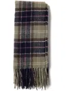Barbour Checked Wool Scarf In Green