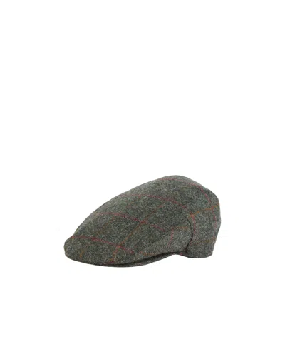Barbour Checkered Hat In Olive/red