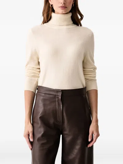 Barbour Check-patch Roll-neck Sweater In Neutrals
