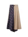 Barbour Check-pattern Asymmetric Skirt In Blue
