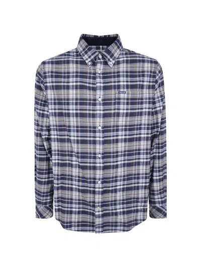 Barbour Check-pattern Button-down Shirt In Blue