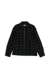 Barbour Check-pattern Zip-up Jacket In Black