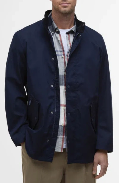 Barbour Chelsea Waterproof Twill Jacket In Navy/bleached Pine