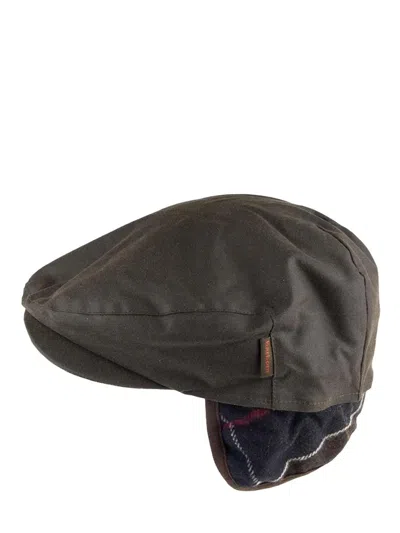 Barbour Cheviot Wax Flat Cap In Black