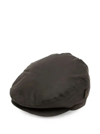 Barbour Cheviot Waxed Flat Cap In Gray