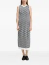 Barbour Chevron-pattern Sleeveless Midi Dress In Black