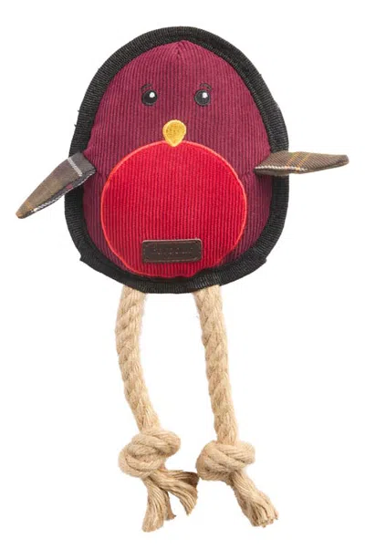 Barbour Christmas Robin Dog Toy In Brown/red