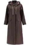 Barbour X Alexa Chung Natalie Hooded Coat In Bitter Chocolate/dress Stewart (brown)